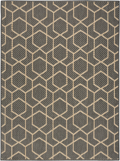Nourison Home Horizon Indoor/Outdoor HOZ01 Charcoal Contemporary Power-loomed Rug