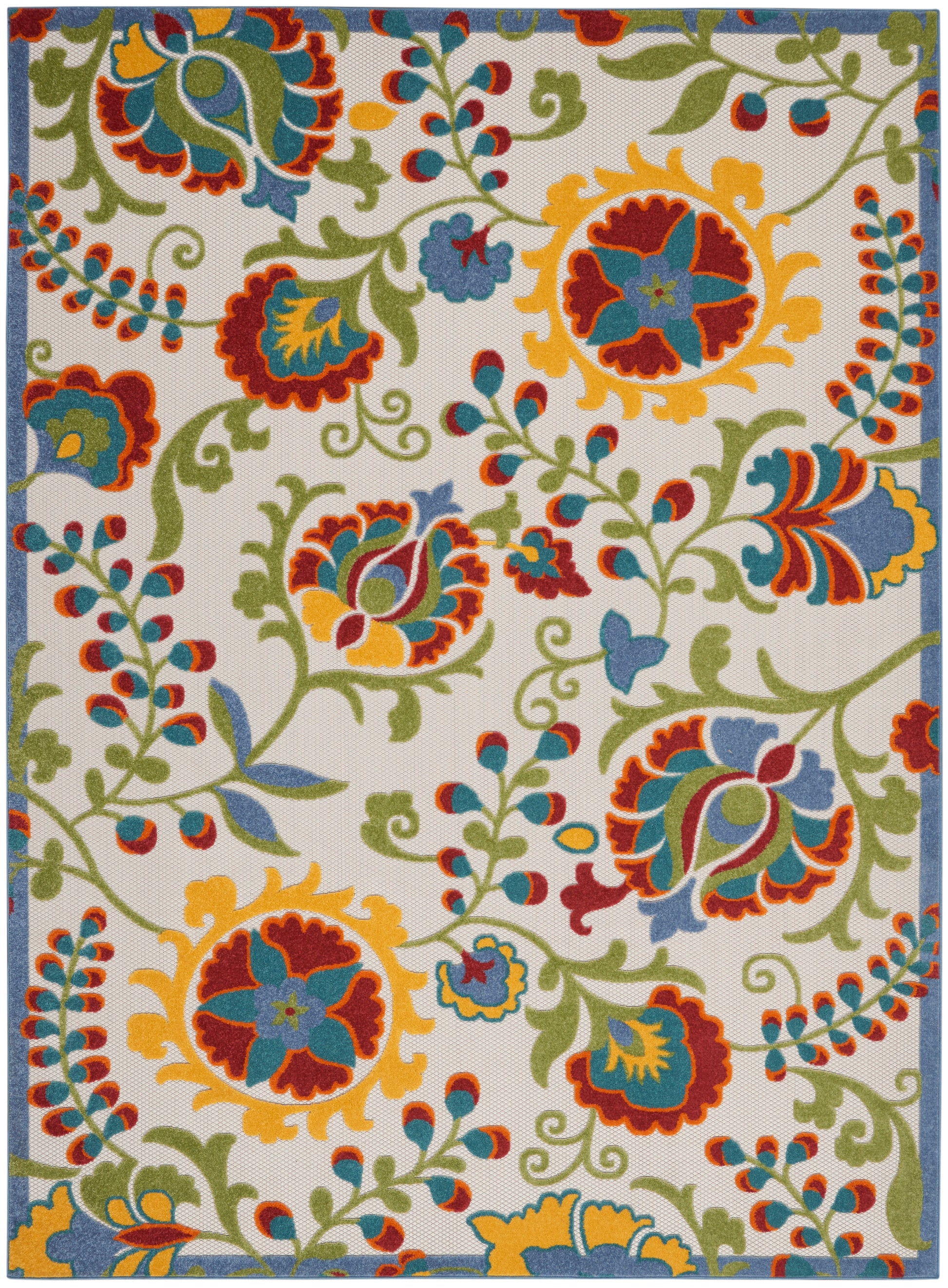 Nourison Home Aloha  Ivory Multicolor  Contemporary