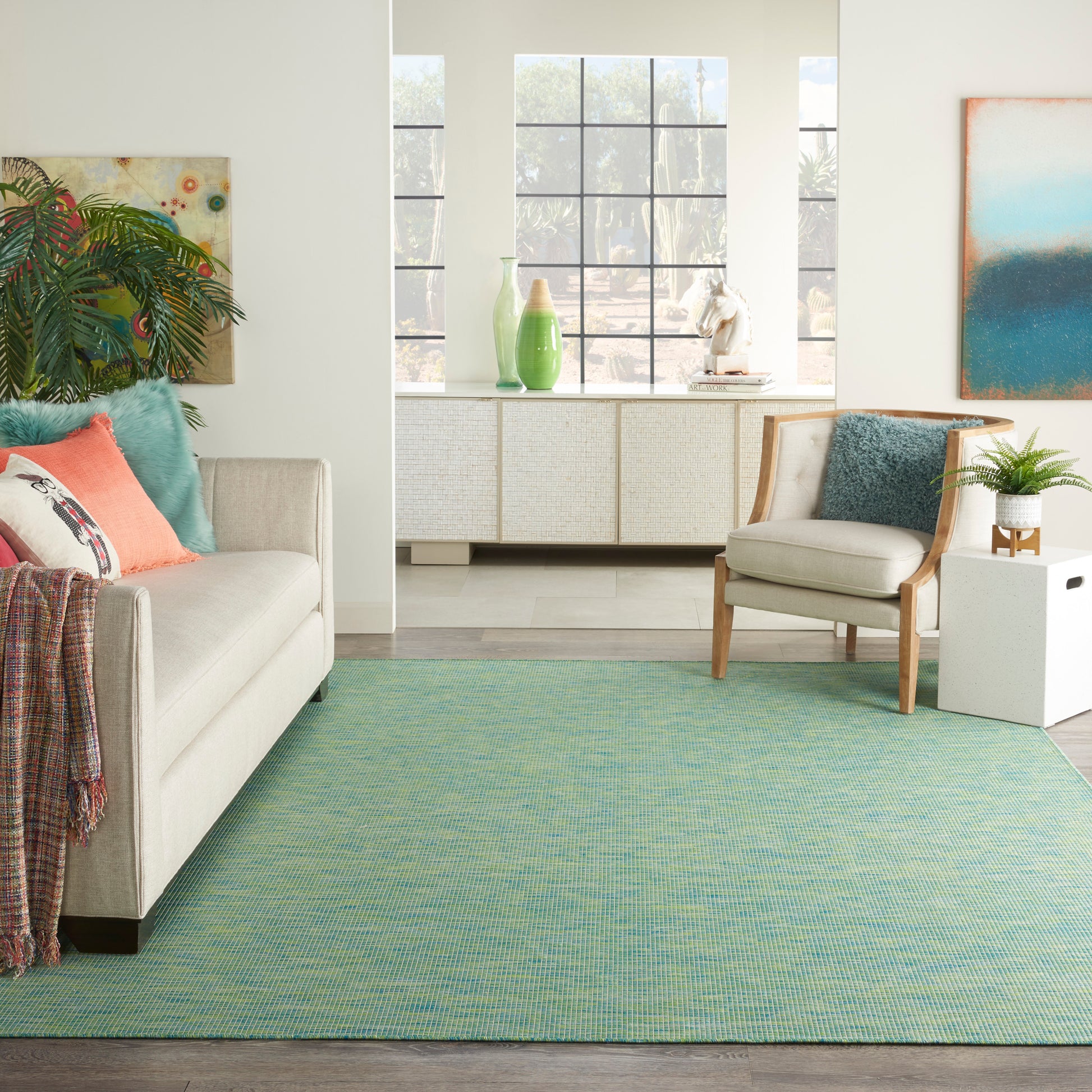 Nourison Home Positano  Blue Green  Contemporary
