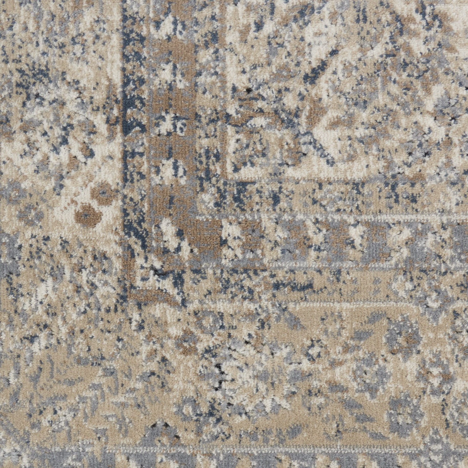 Nourison Home Malta  Ivory Blue  Traditional