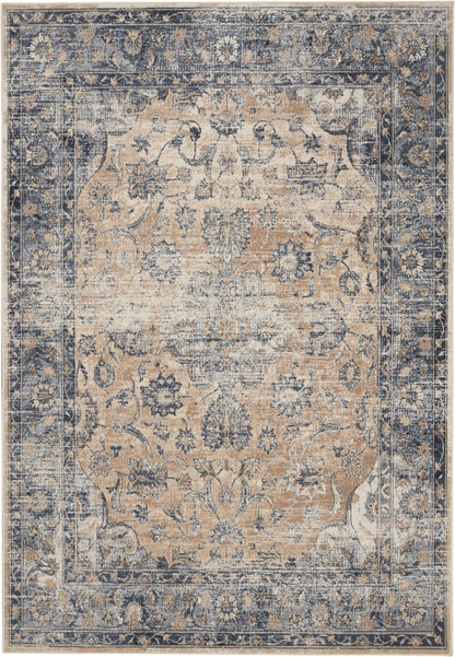 Nourison Home Malta MAI13 Blue Ivory Traditional Power-loomed Rug