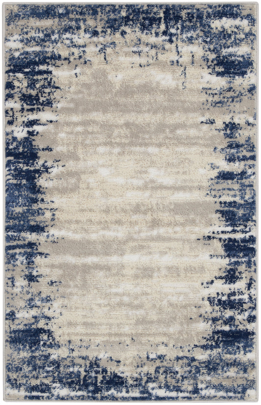 Nourison Home Cyrus  Ivory Navy  Contemporary