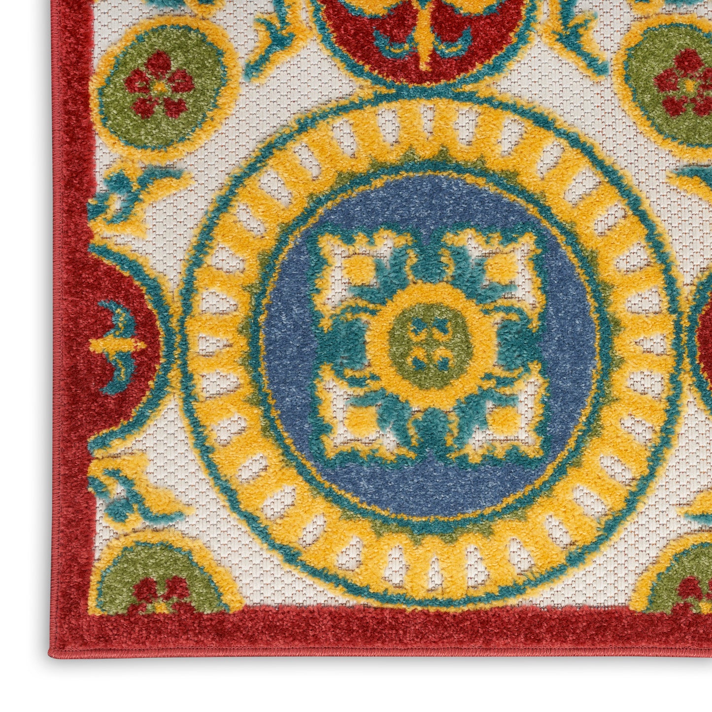 Nourison Home Aloha  Red Multicolor  Contemporary