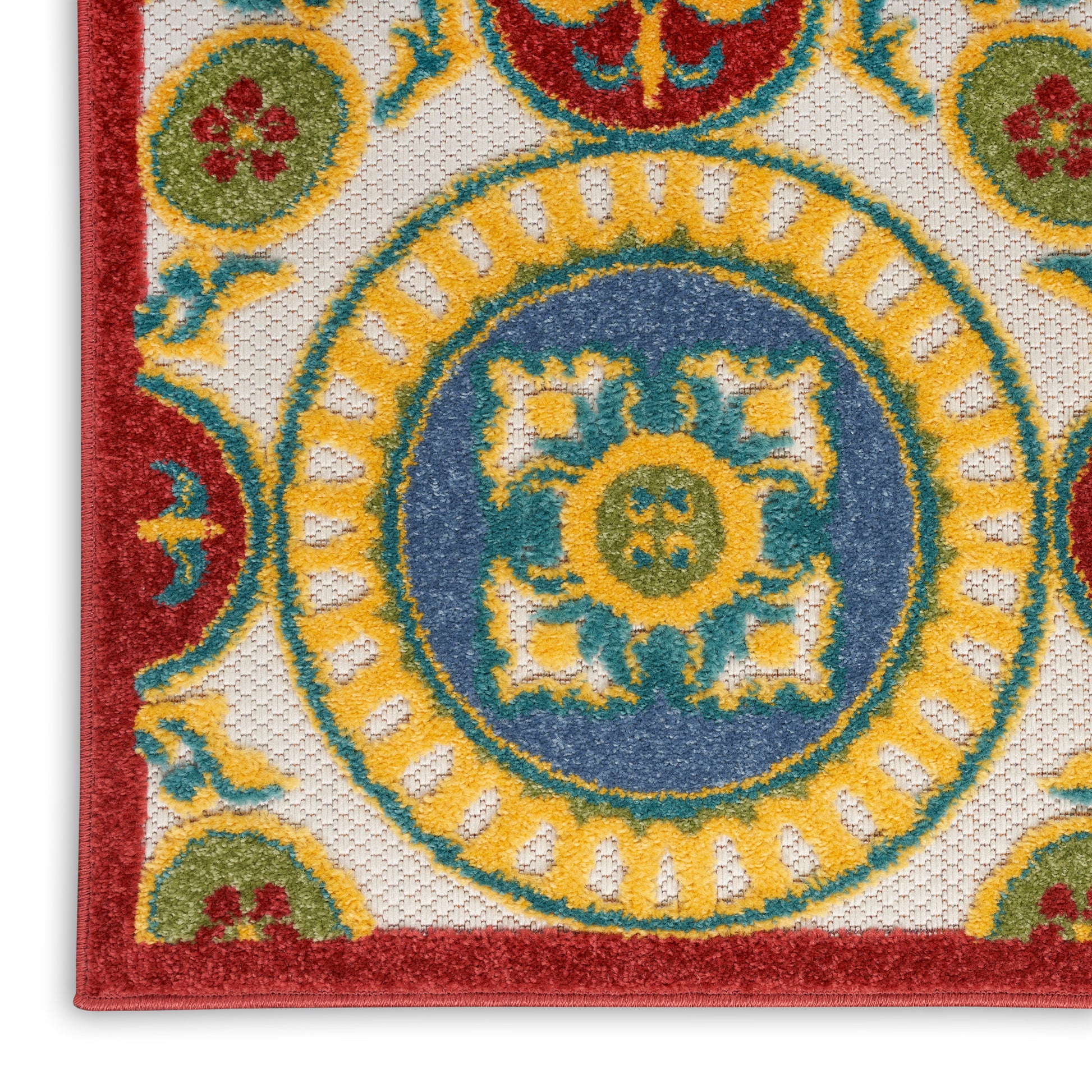 Nourison Home Aloha  Red Multicolor  Contemporary