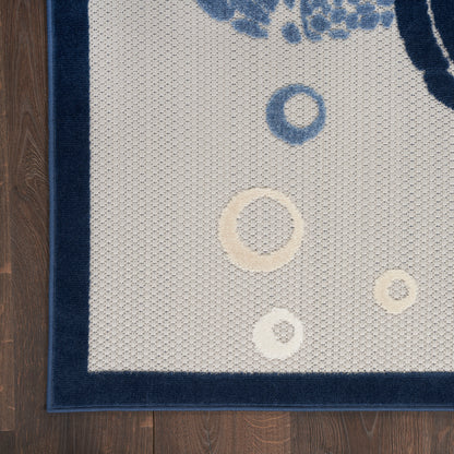 Nourison Home Aloha  Navy Blue  Contemporary
