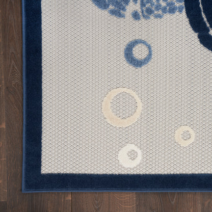 Nourison Home Aloha  Navy Blue  Contemporary