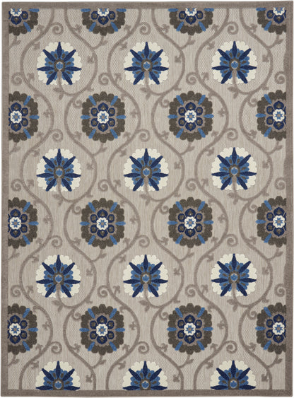 Nourison Home Aloha ALH19 Grey Blue Contemporary Power-loomed Rugs
