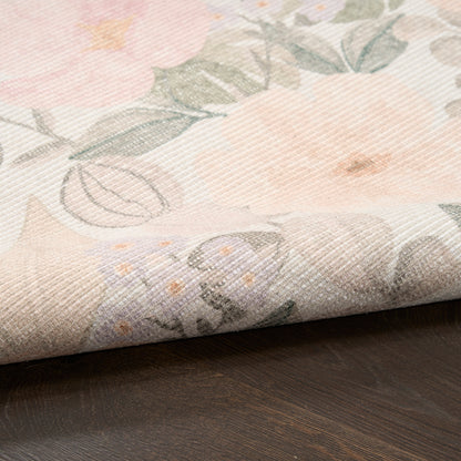 Nourison Home Botanical Washables  Beige Multicolor  Contemporary