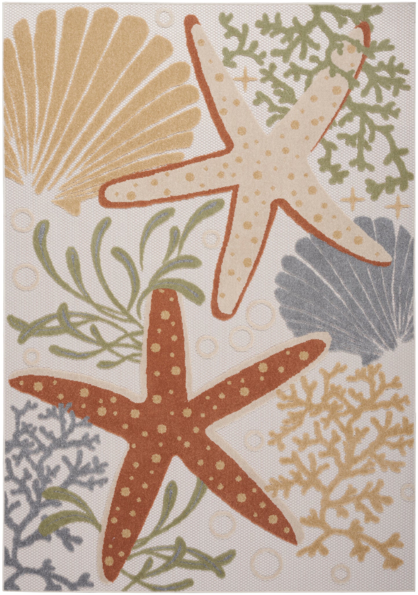 Nourison Home Aloha ALH24 Ivory Multicolor Contemporary Power-loomed Rugs