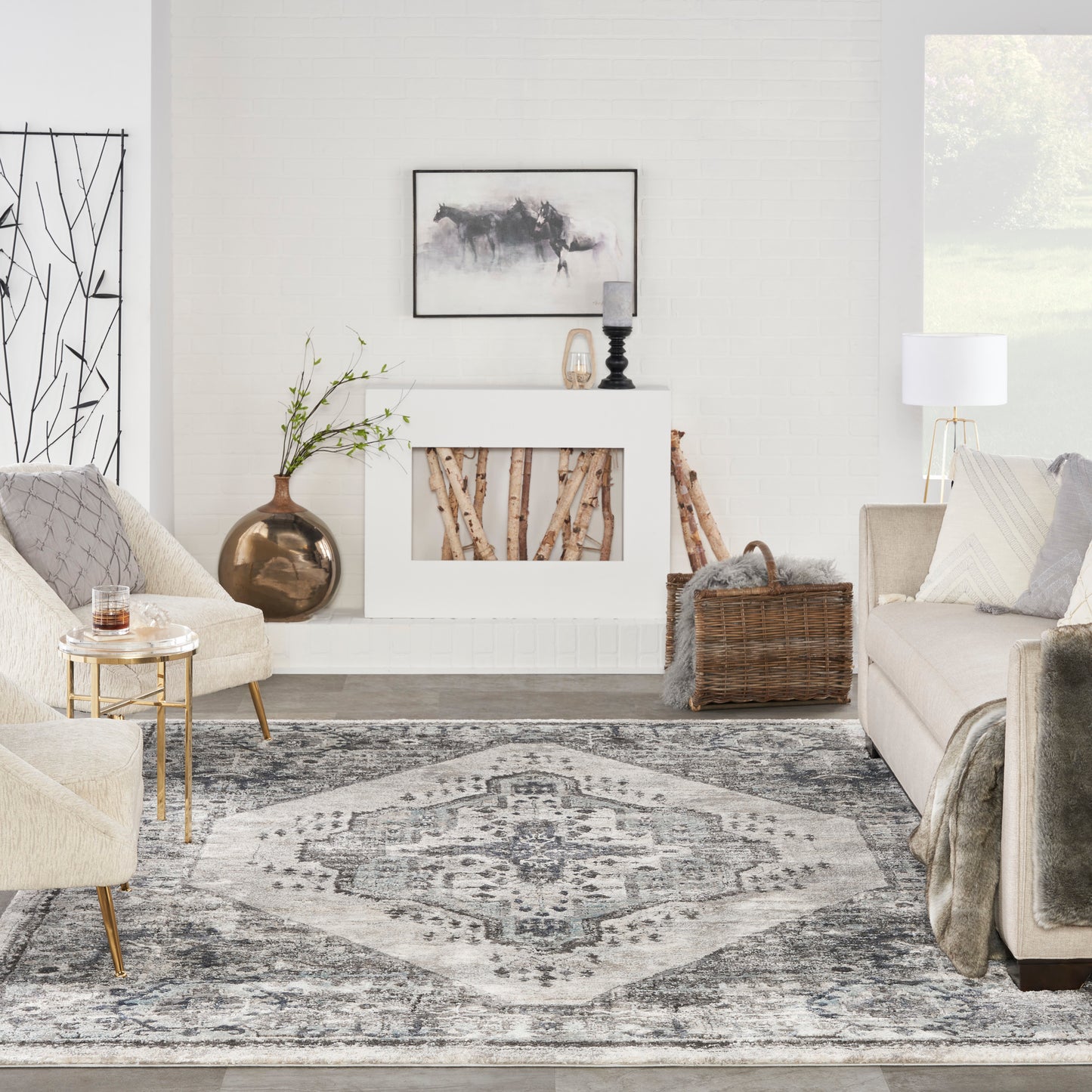 Nourison Home American Manor  Grey  Traditional