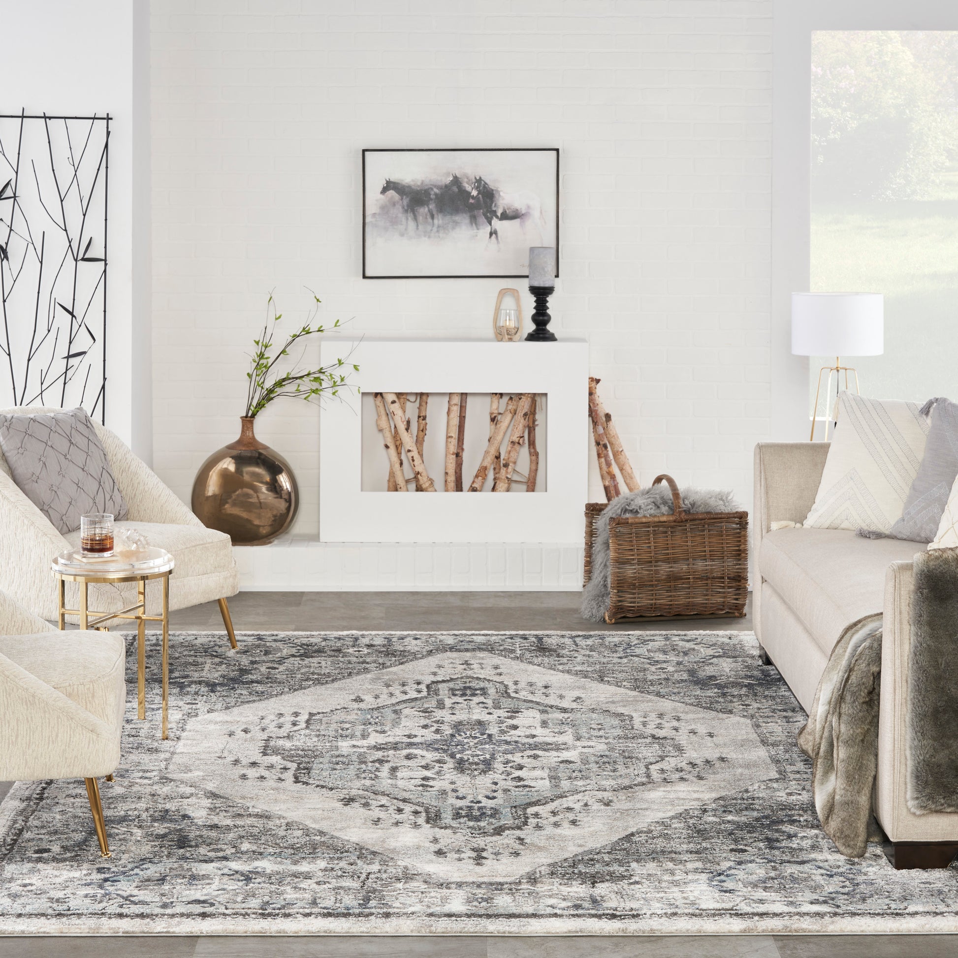 Nourison Home American Manor  Grey  Traditional