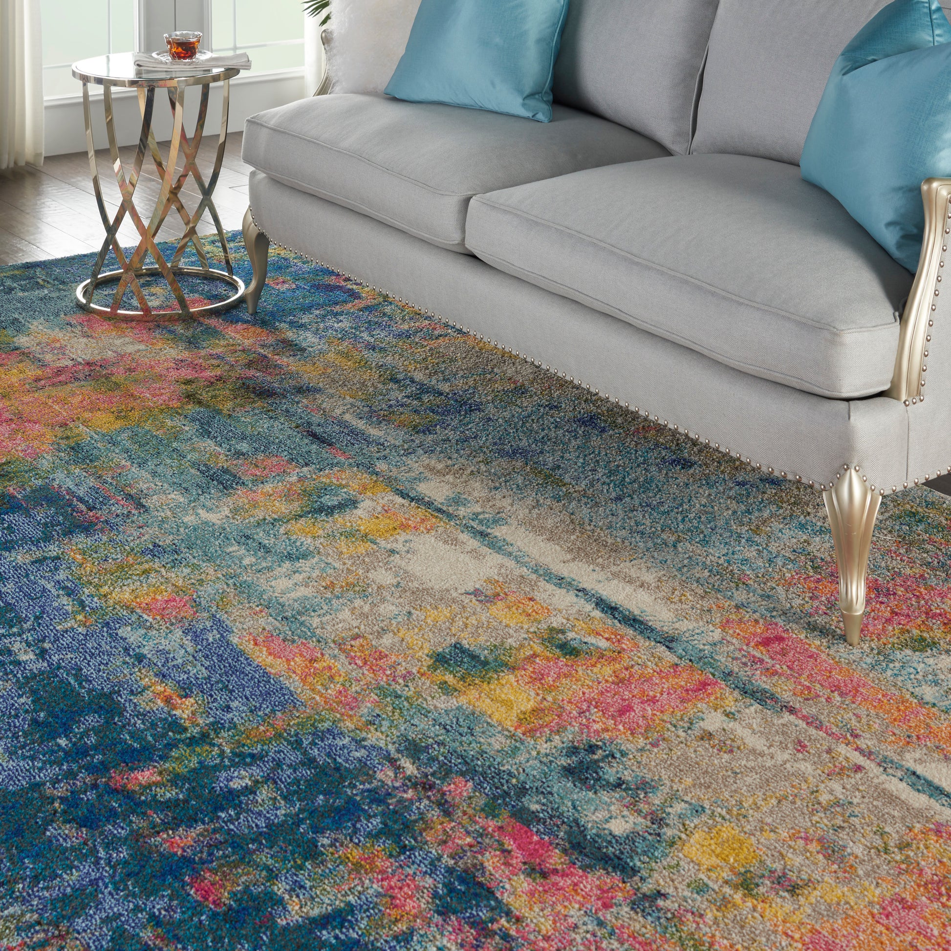 Nourison Home Celestial  Blue Yellow  Contemporary