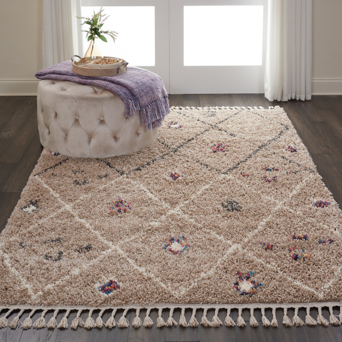 Nourison Home Denmark Shag  Tan  Contemporary