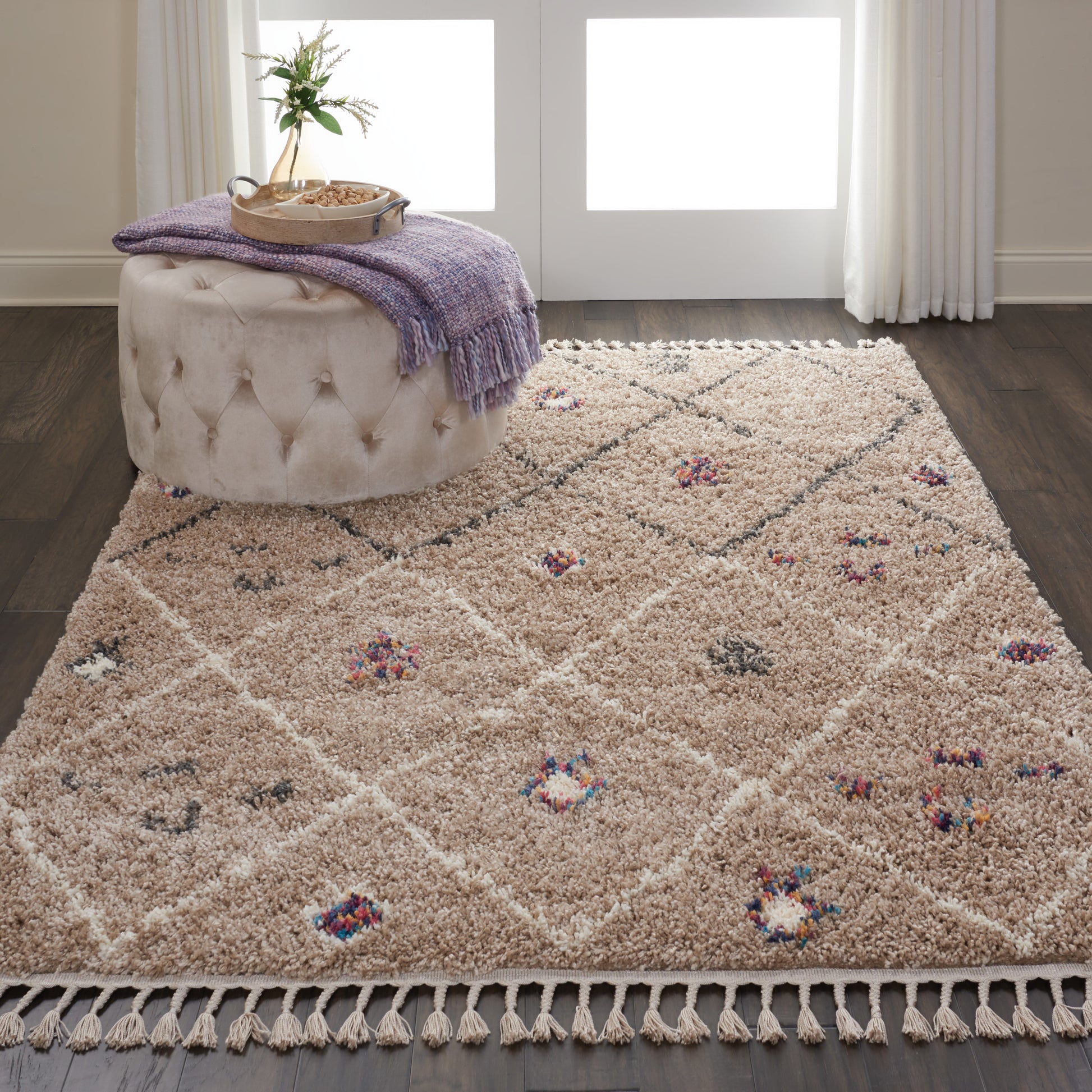 Nourison Home Denmark Shag  Tan  Contemporary