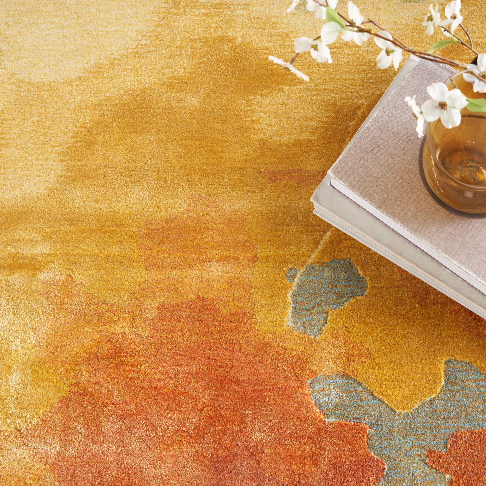 Nourison Home Prismatic  Gold Multicolor  Contemporary