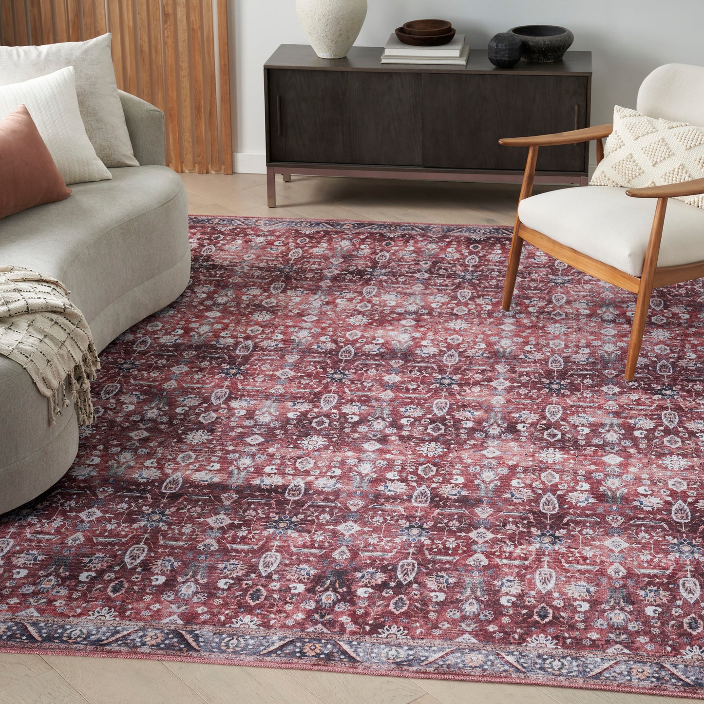 Nourison Home Grand Washables  Brick Ivory  Traditional