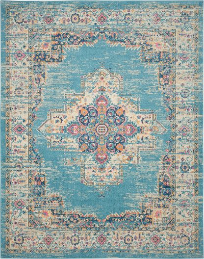 Nourison Home Passion PSN03 Light Blue Transitional Power-loomed Rugs