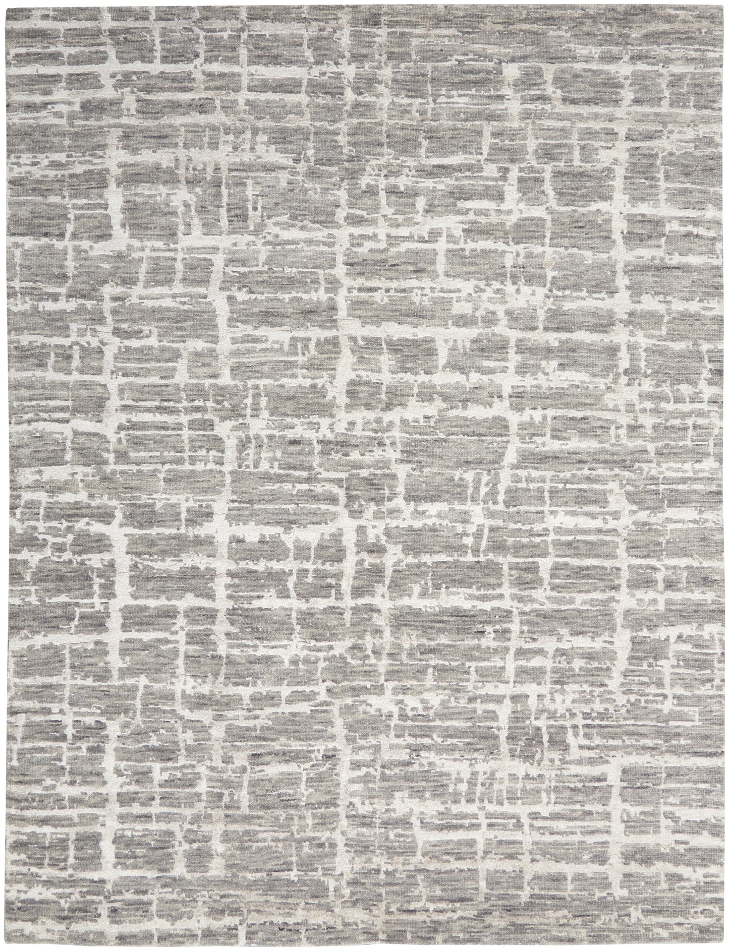 Nourison Home Luna LUN02 Grey Silver Contemporary Hand Knotted Rug