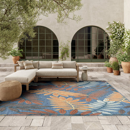 Nourison Home Aloha  Blue Rose  Contemporary