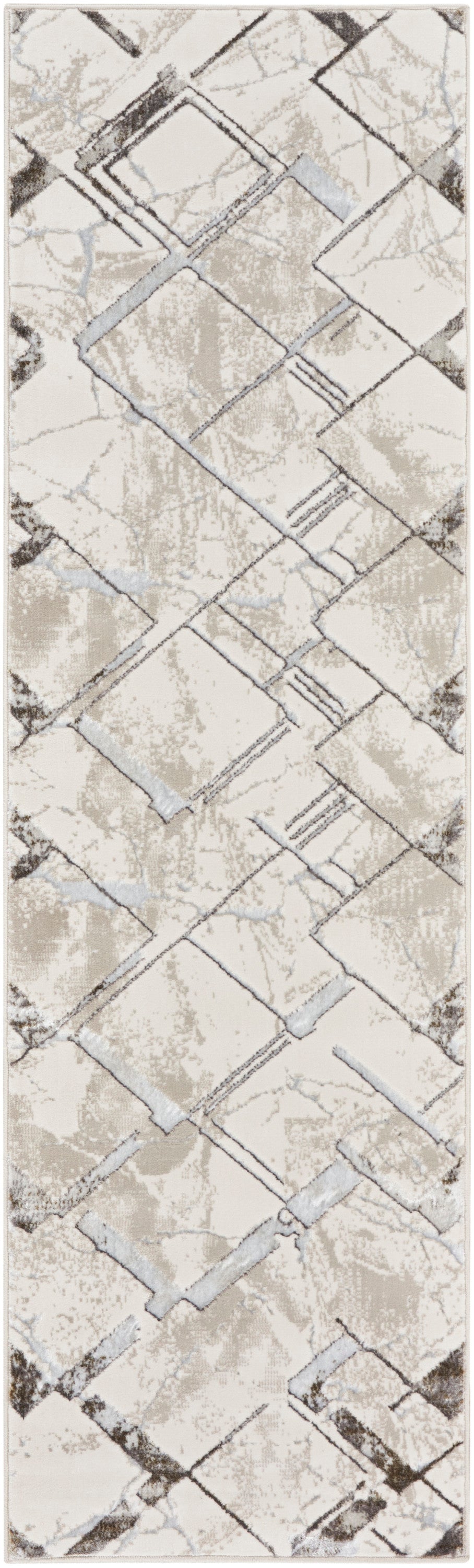 Nourison Home Glitz GLZ02 Ivory Grey Contemporary Power-loomed Rug