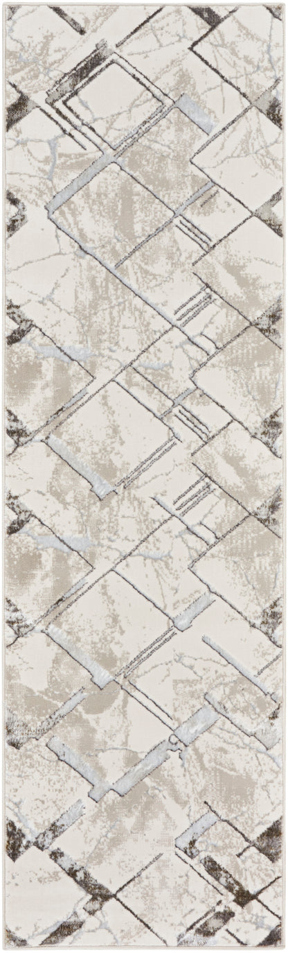 Nourison Home Glitz GLZ02 Ivory Grey Contemporary Power-loomed Rug