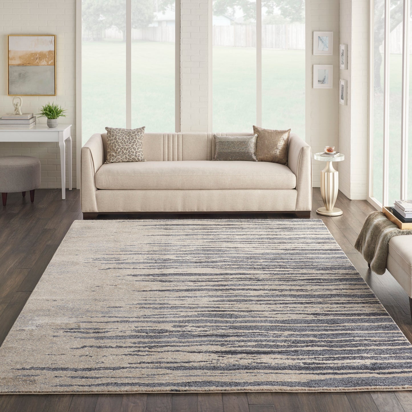 Nourison Home Moroccan Celebration  Blue Beige  Contemporary