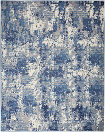Nourison Home Grafix GRF38 Navy Blue Contemporary Power-loomed Rug