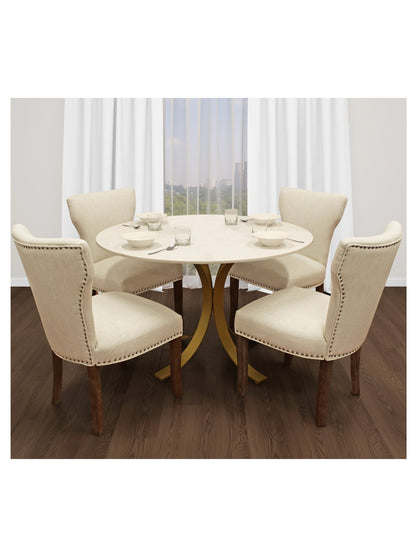 Eclectic Home Dining Table Lawrence 48 Brass Round - Furnitures - Eclectic Home - Atlanta Designer Rugs