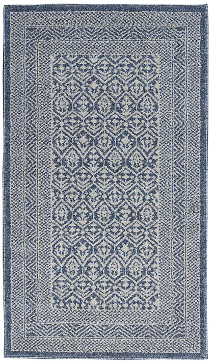 Nourison Home Palermo PMR01 Blue Grey Contemporary Power-loomed Rug