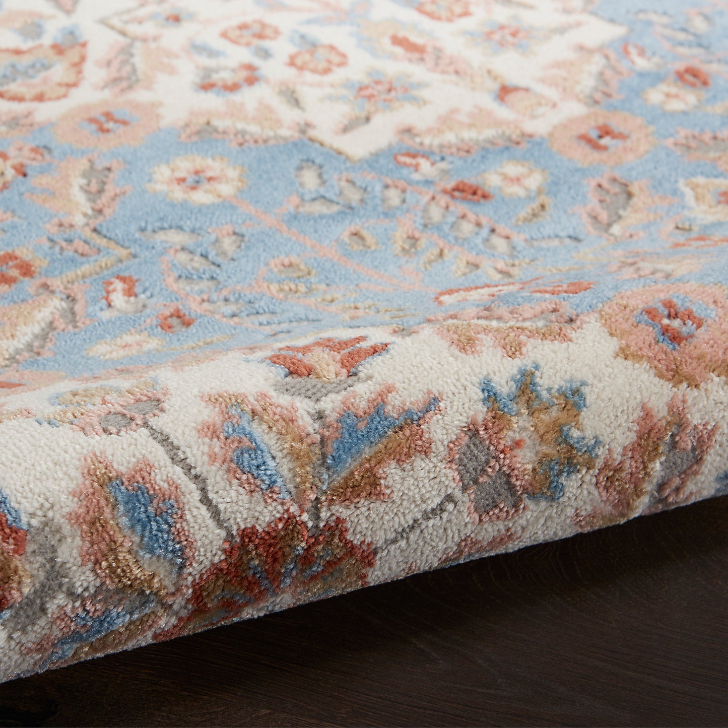 Nourison Home Elation  Ivory Blue  Traditional