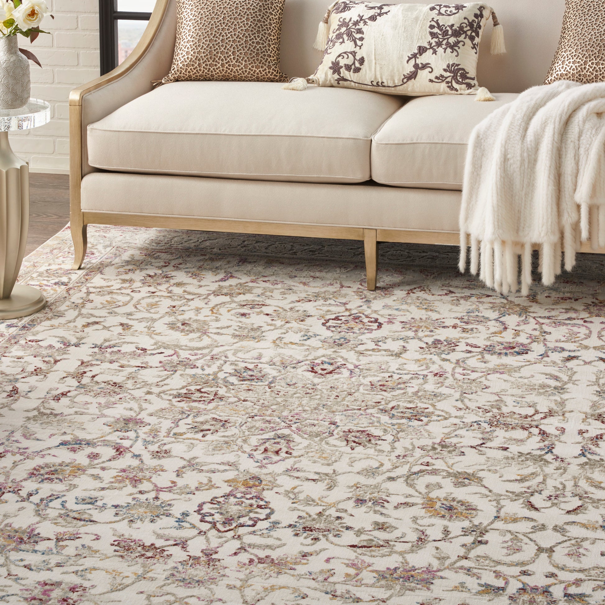 Nourison Home Melody  Ivory Multicolor  Traditional