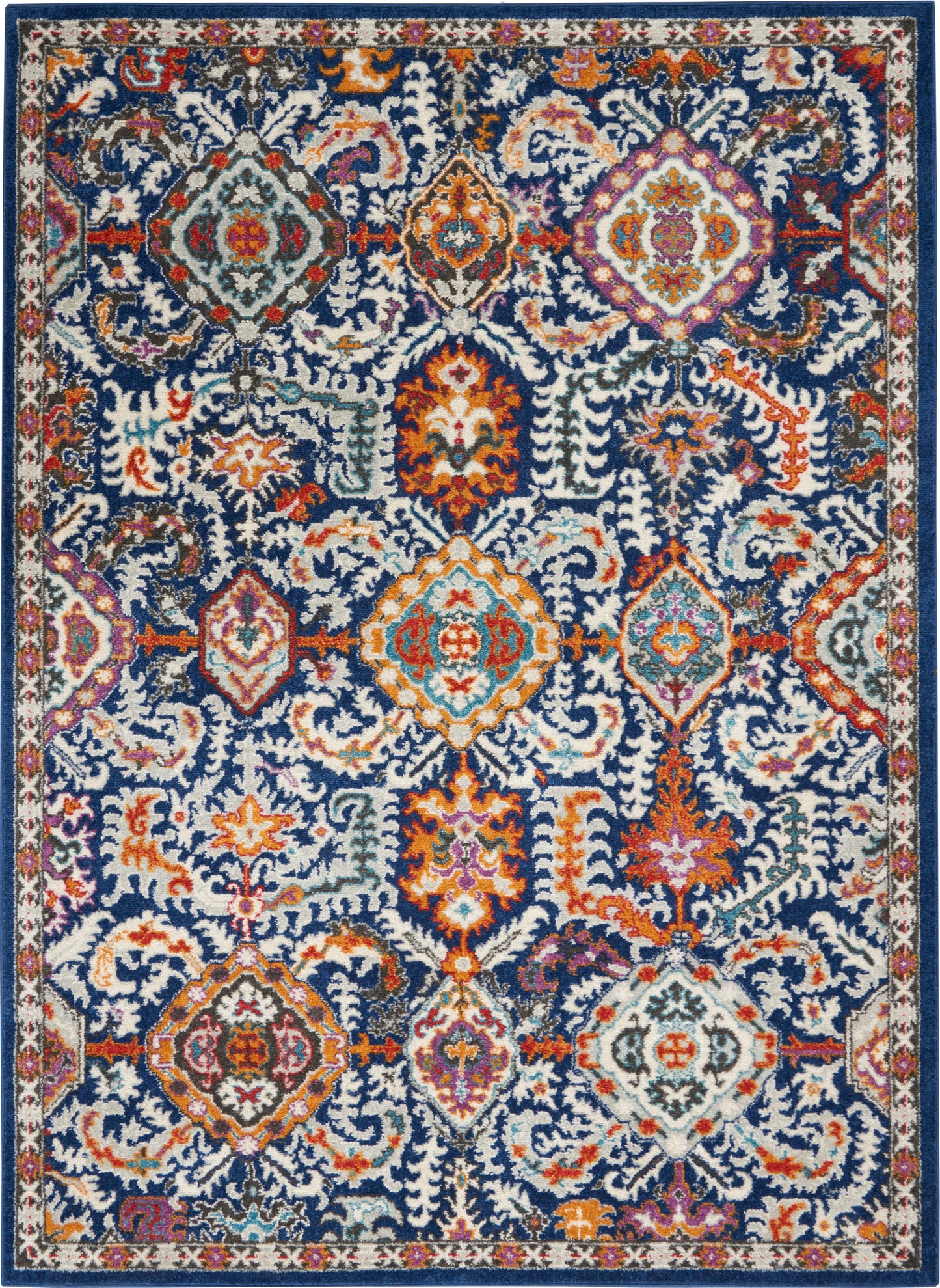 Nourison Home Passion PSN32 Blue Multicolor Transitional Power-loomed Rugs