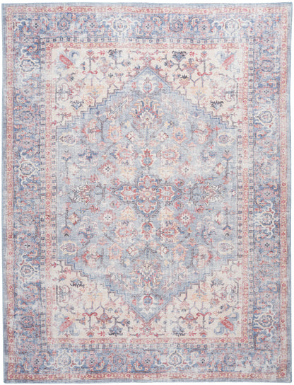 Nourison Home New Concept Washables SR104 Blue Multicolor Traditional Machine Woven Rug
