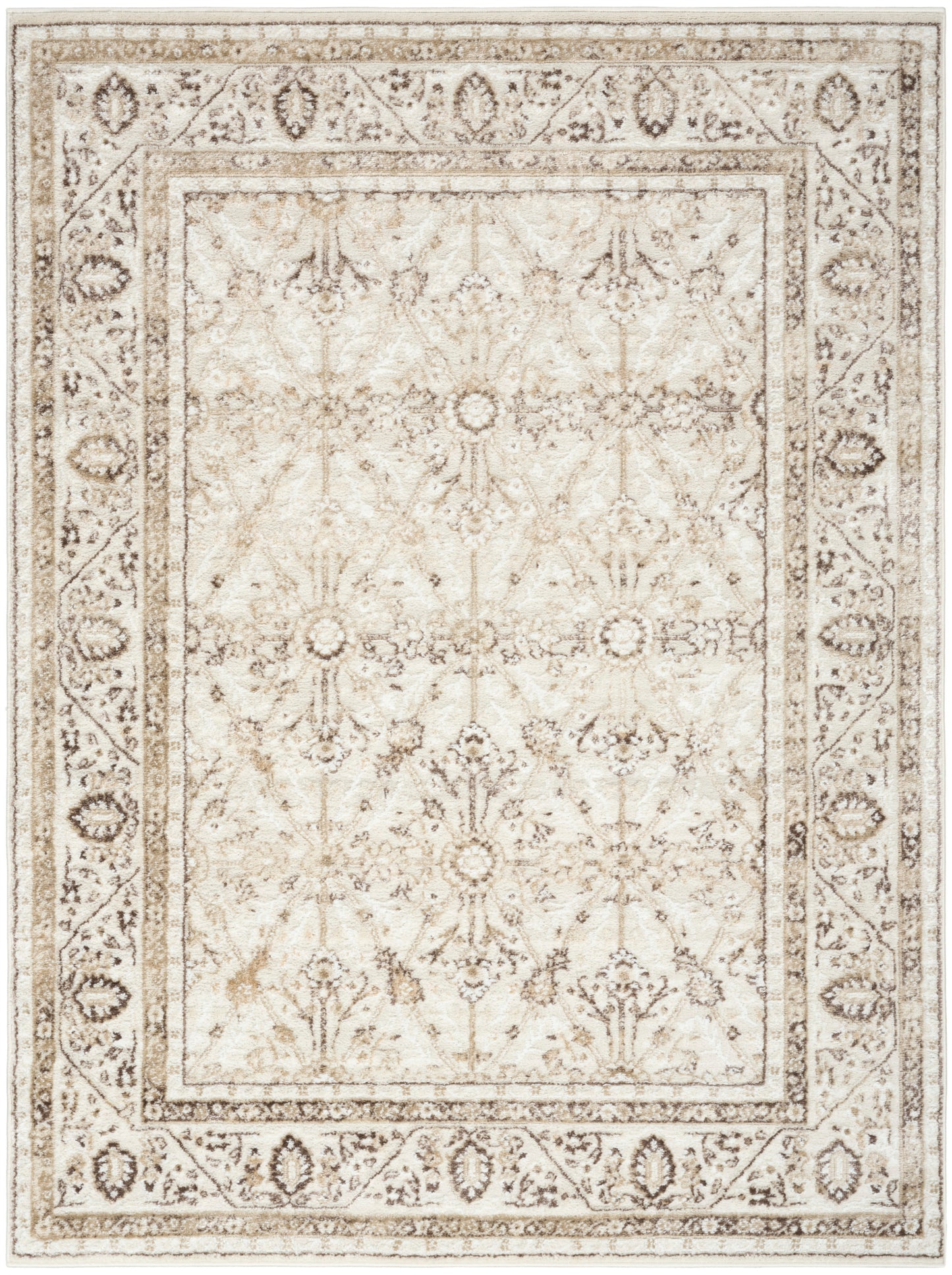 Nourison Home Dekor DEK03 Ivory Brown Traditional Machine Woven Rug
