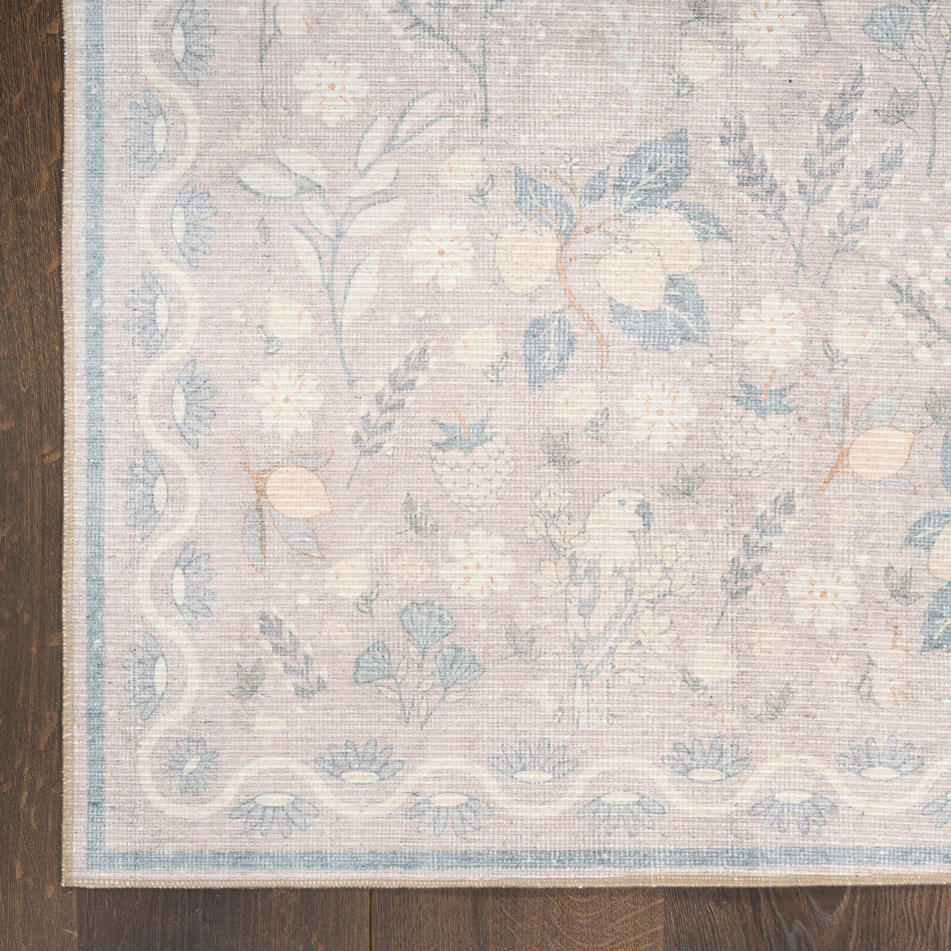 Nourison Home Botanical Washables  Grey Multicolor  Contemporary