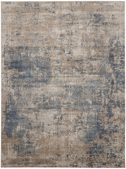 Nourison Home Quarry QUA02 Blue Beige Contemporary Power-loomed Rugs