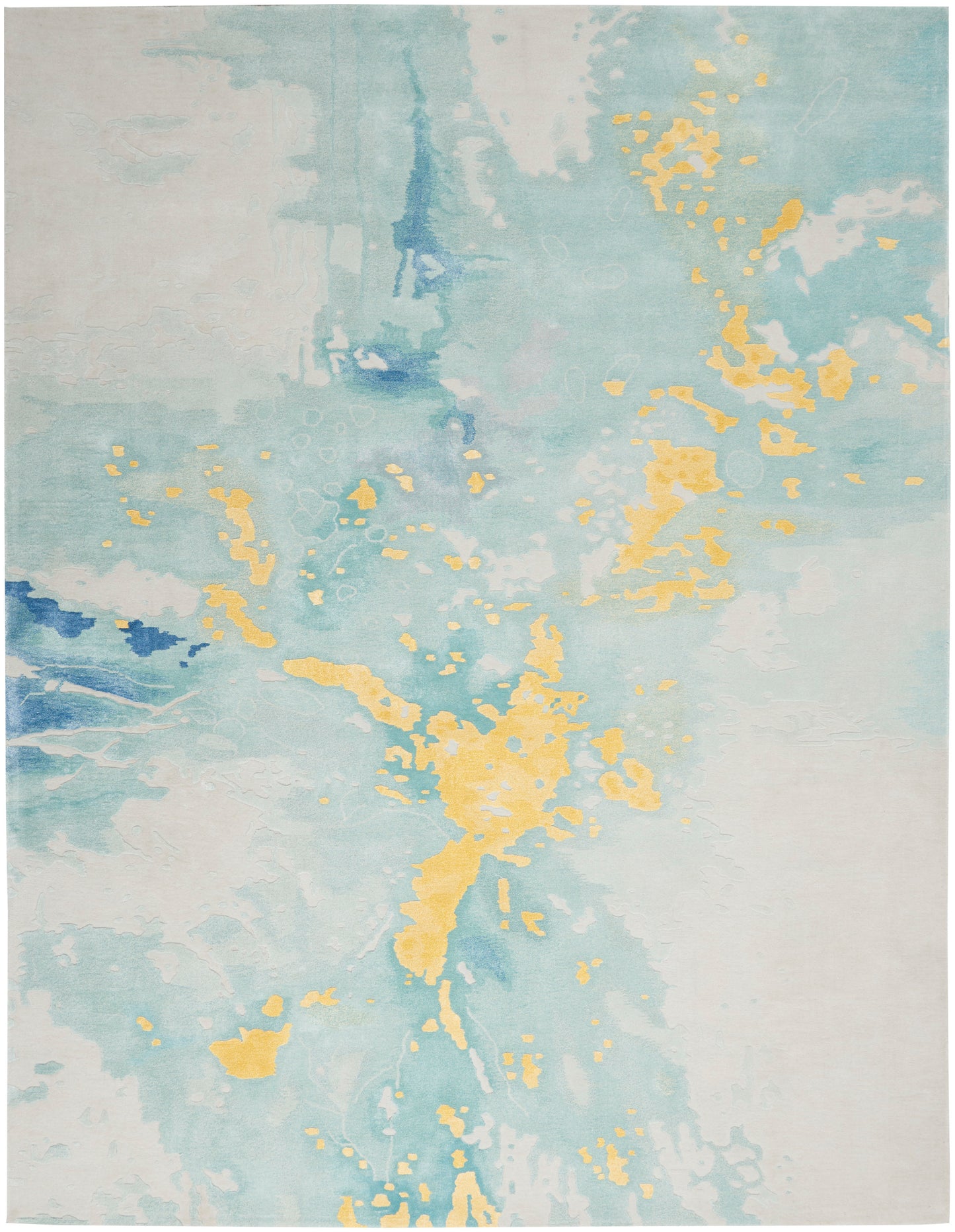 Nourison Home Prismatic PRS26 Seafoam Gold Contemporary Hand Tufted Rug