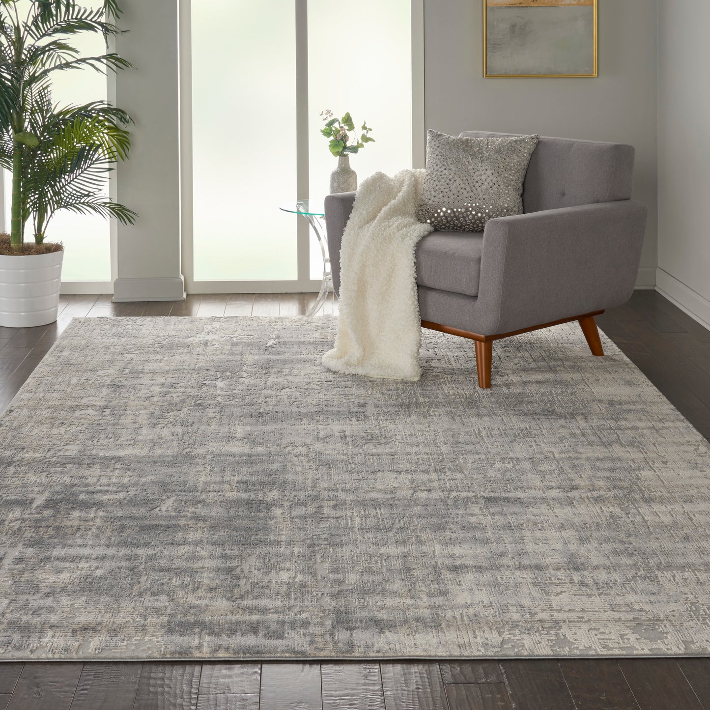 Nourison Home Rustic Textures  Ivory Silver  Contemporary