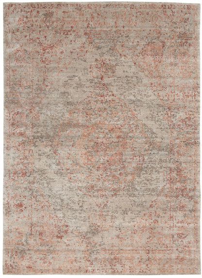 Nourison Home Lucent LCN07 Silver Red Transitional Knotted Rug
