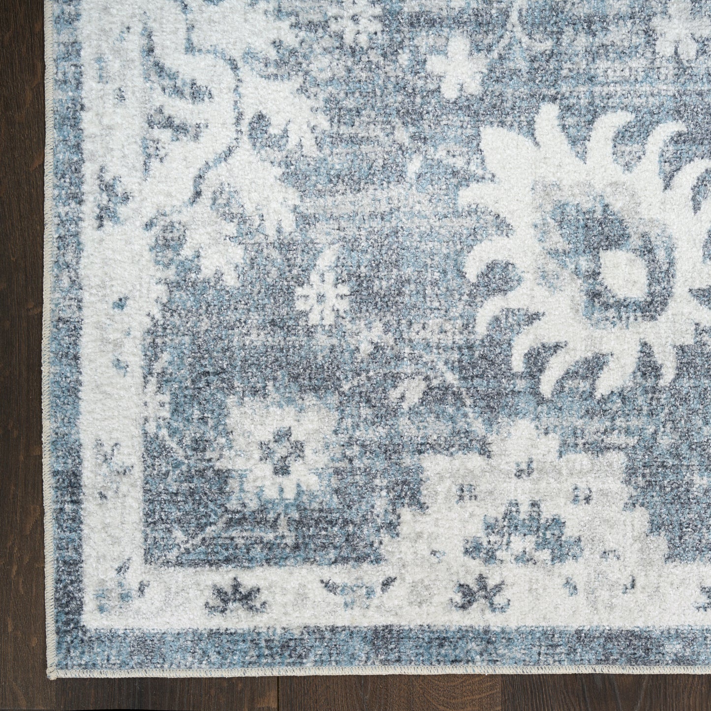 Nourison Home Astra Machine Washable  Denim  Traditional