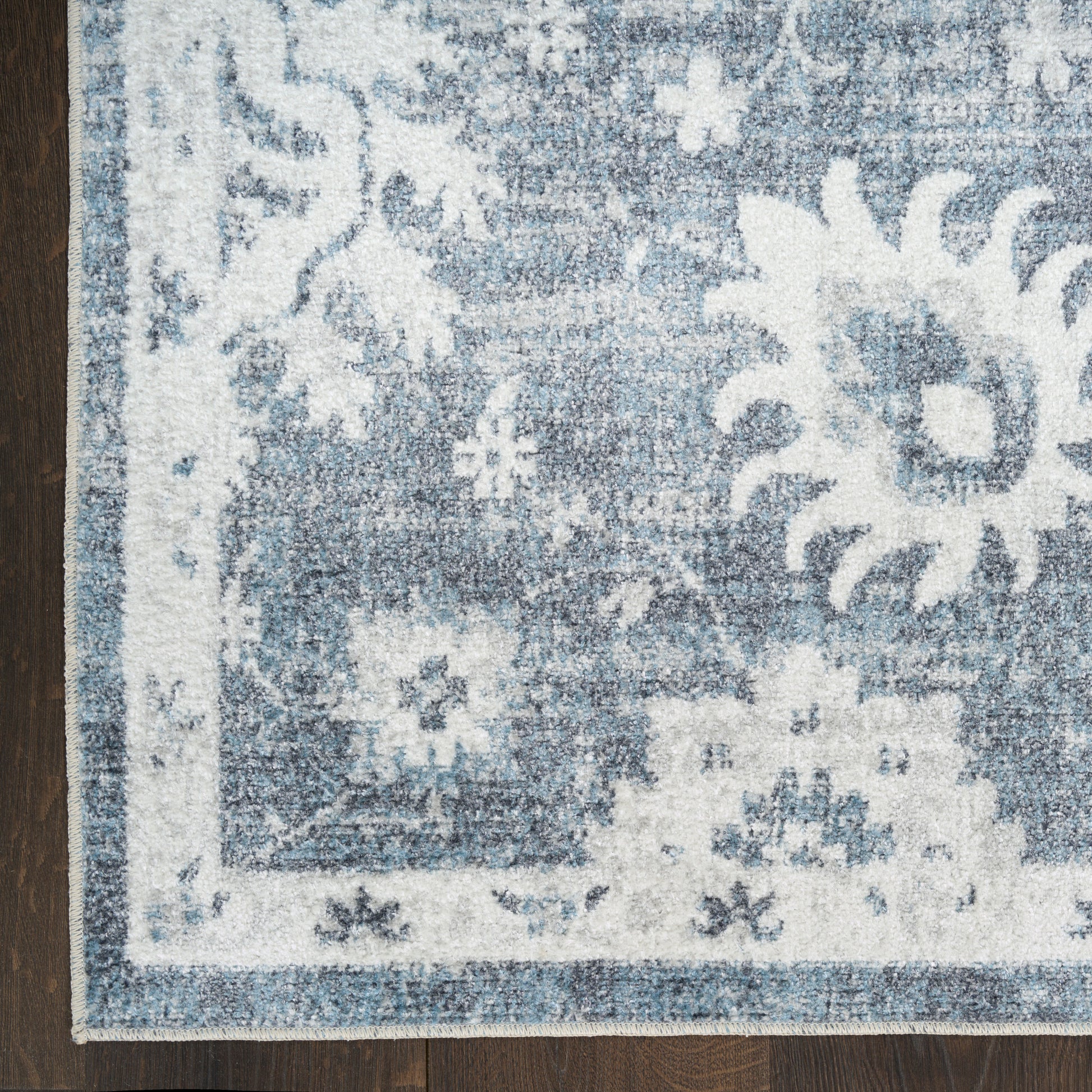 Nourison Home Astra Machine Washable  Denim  Traditional