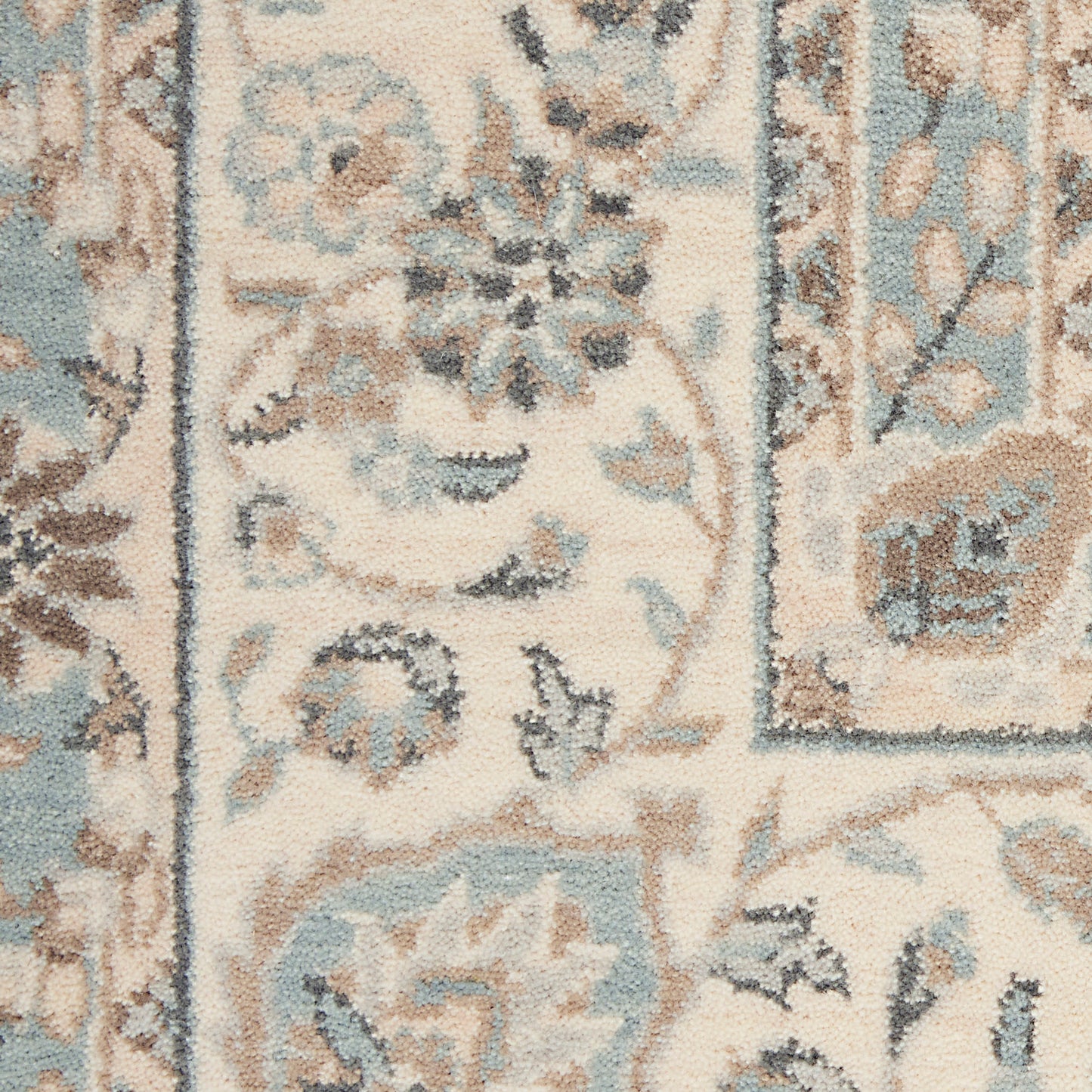 Nourison Home Living Treasures  Aqua Ivory  Traditional