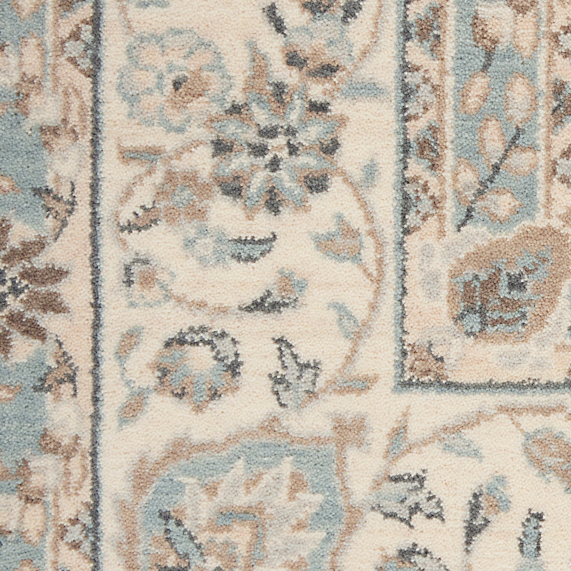 Nourison Home Living Treasures  Aqua Ivory  Traditional