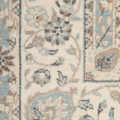 Nourison Home Living Treasures  Aqua Ivory  Traditional