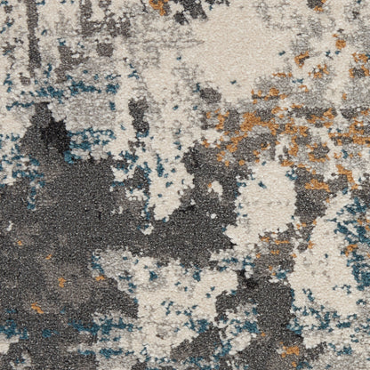 Nourison Home Tangra  Grey Multicolor  Contemporary