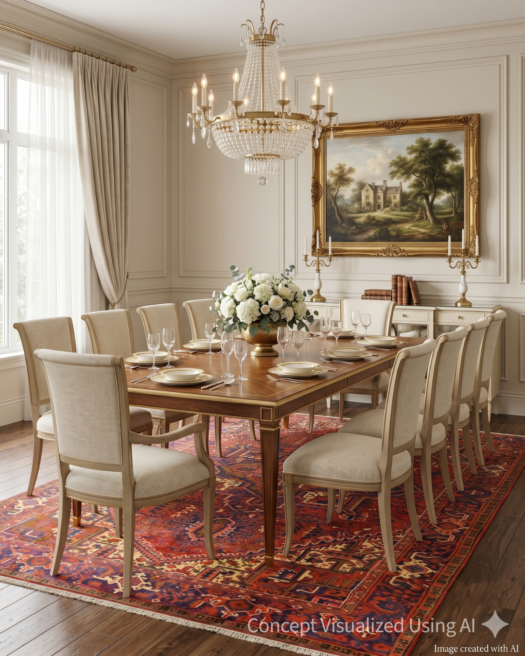 Artisan Persian Traditions Rust Brown Traditional Knotted Rug for Diningroom