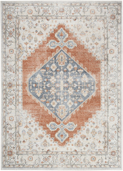 Nourison Home Astra Machine Washable ASW11 Grey Multicolor Traditional Power-loomed Rug