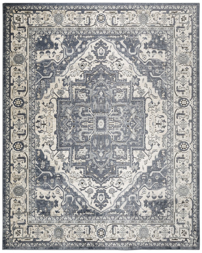 Nourison Home Quarry  Navy Ivory  Traditional