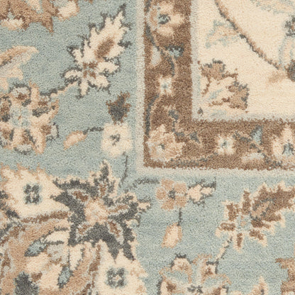 Nourison Home Living Treasures  Ivory Aqua  Traditional