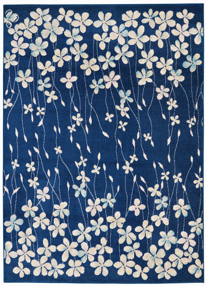 Nourison Home Tranquil TRA04 Navy Contemporary Power-loomed Rug